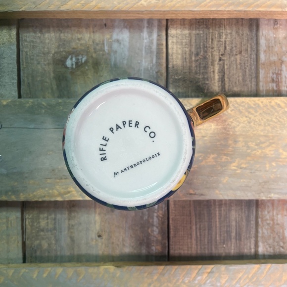 T [Rifle Paper Co] Blue Garden Party Monogram Floral Coffee Mug {Anthro} Tea Cup - Picture 9 of 16
